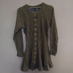 Betsey Johnson yellow black checker dress